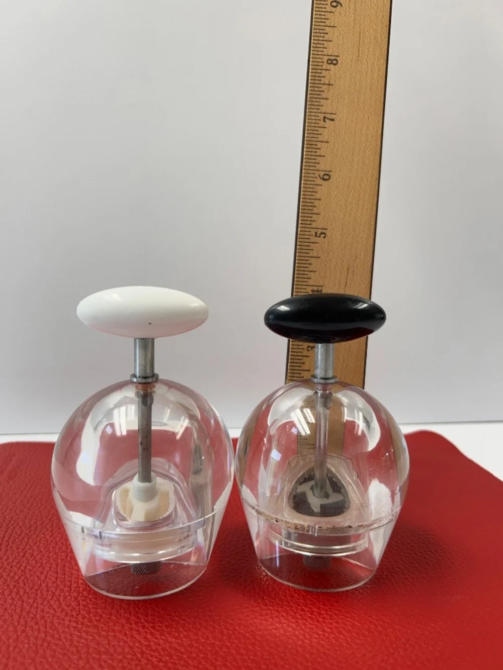 Vintage Bodum Peppino Salt & Pepper Grinders Danish Modern Acrylic Mill Set